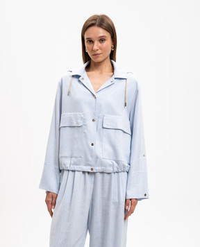Herno Blue jacket with linen GI000392D12689