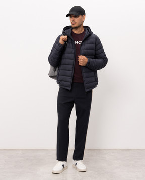 Moncler Burgundy t-shirt with logo print L20918C0005189B8Q