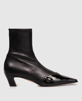 Khaite Nevada black leather ankle boots F1068971