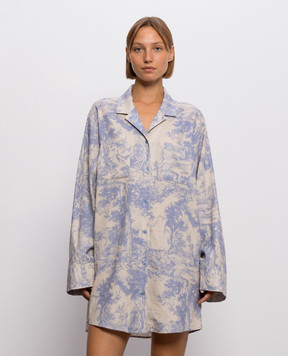 Off-White Roxy City Nature Linen Shirt Dress 2FU00547T