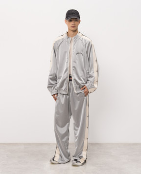 Palm Angels Grey sports jacket with logo print PMBD08MS26FAB002