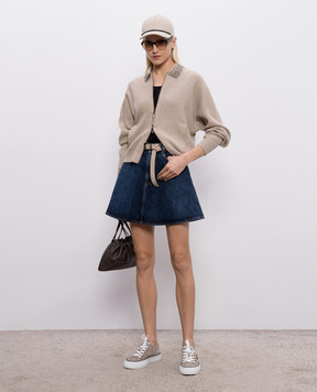 Brunello Cucinelli Beige cardigan made of wool, cashmere and silk M16232406