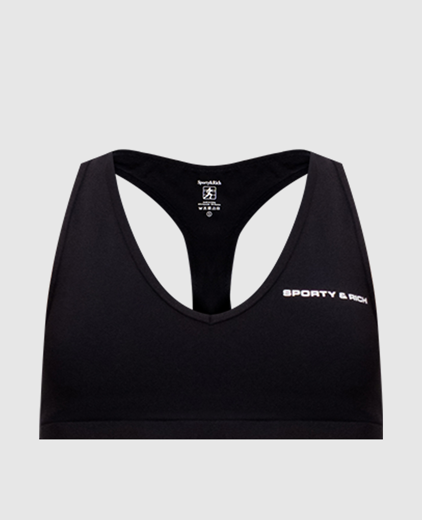 Black top with contrast logo