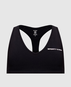 Sporty & Rich Black top with contrast logo TO03688315BA01
