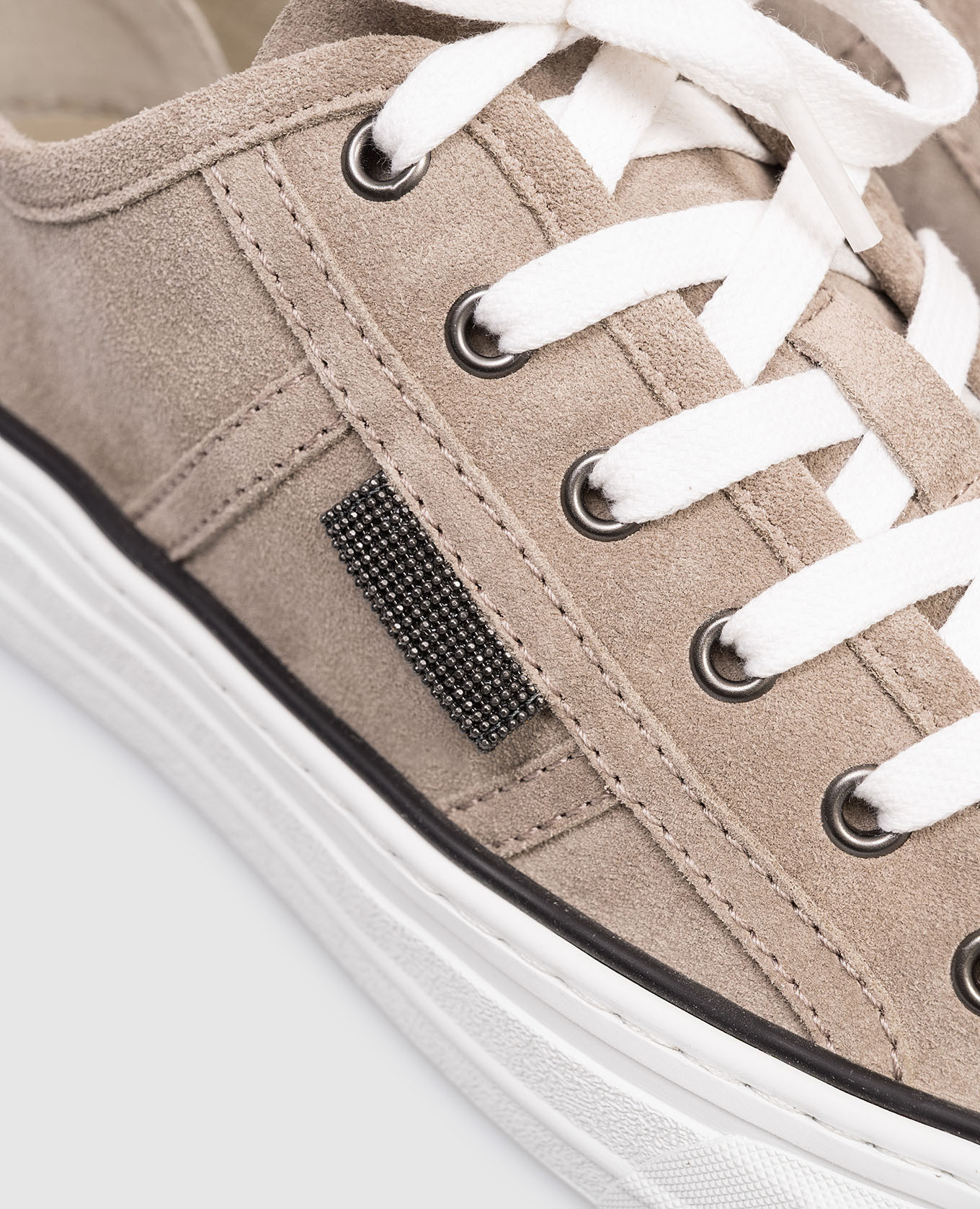 

Gray suede sneakers with a chain Brunello Cucinelli, Grey