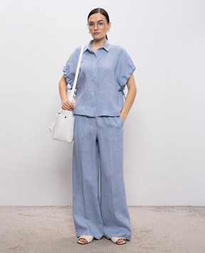 Peserico Blue linen shirt S06448D02600