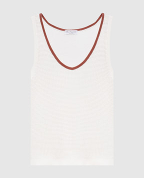 Brunello Cucinelli Ivory openwork top M19225720
