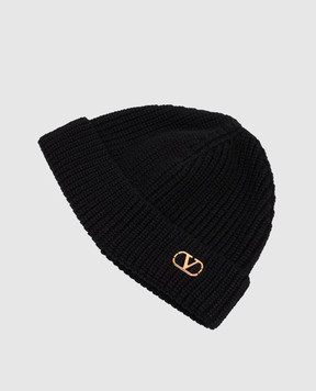 Valentino Black cashmere hat VLogo 9Y2HB02GATZ