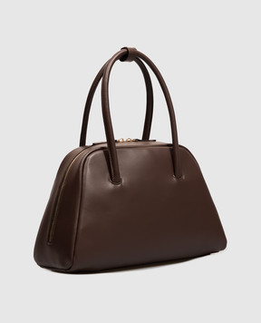 Loulou de Saison Brown leather trapeze bag VESPER VESPERLDS