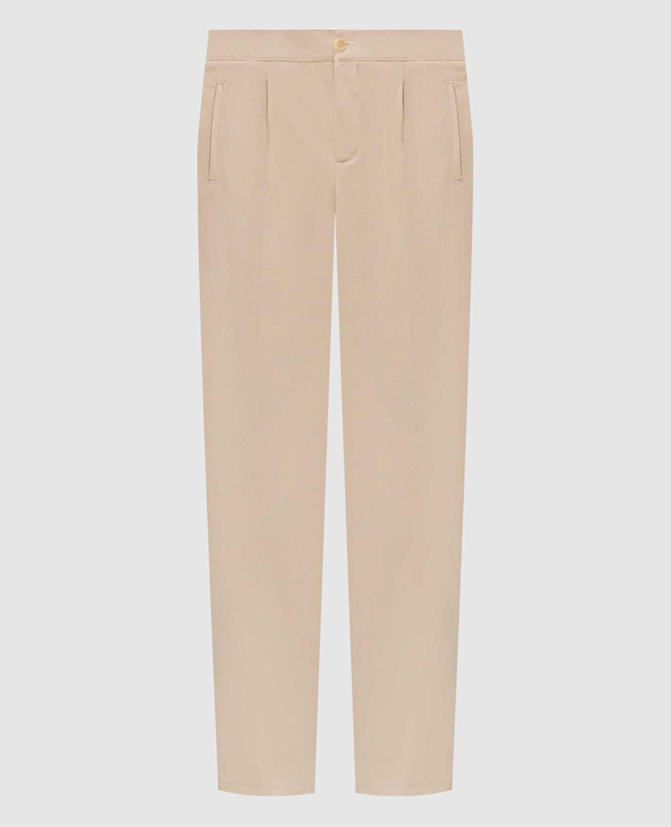 Beige silk pants