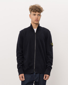 Stone Island Blue wool cardigan L2S155100023S00B4