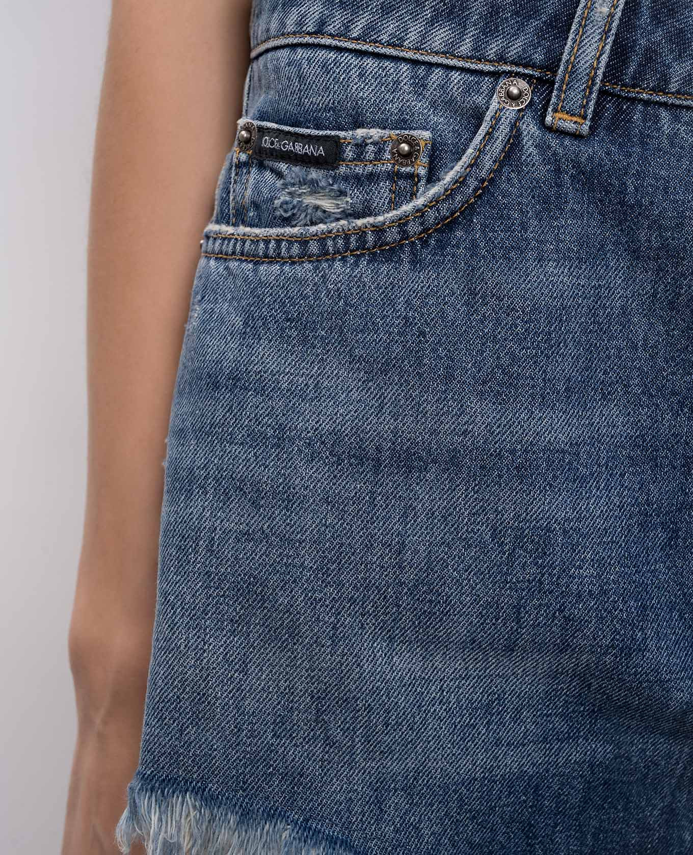 

Blue denim shorts with holes Dolce&Gabbana