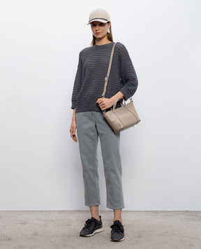 Peserico Gray sweater with sequins S99121F0509110