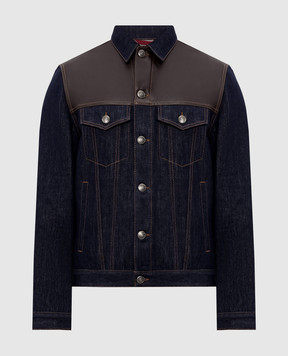 Brunello Cucinelli Blue denim combination jacket M233P6026