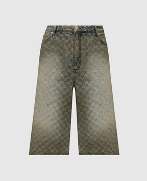 Misbhv Blue denim Bermuda shorts with a vintage effect 260U153