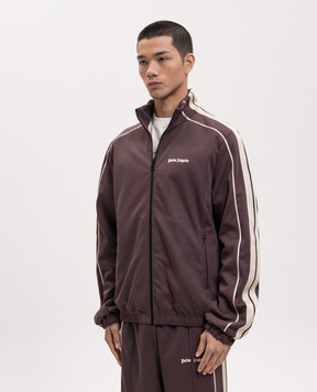 Palm Angels Brown sports jacket with logo print PMBD08NS26FAB001