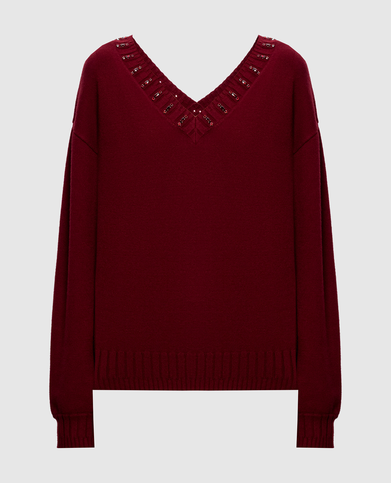 Burgundy sweater with crystals Twinset