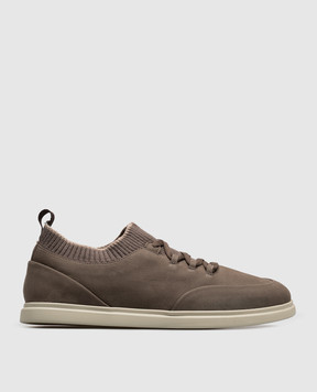 Lanciotti De Verzi Brown nubuck sneakers SNEAKERS
