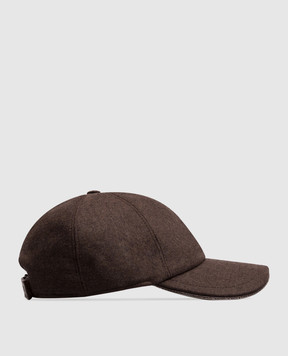 Peserico Brown wool and cashmere cap A36226C003358