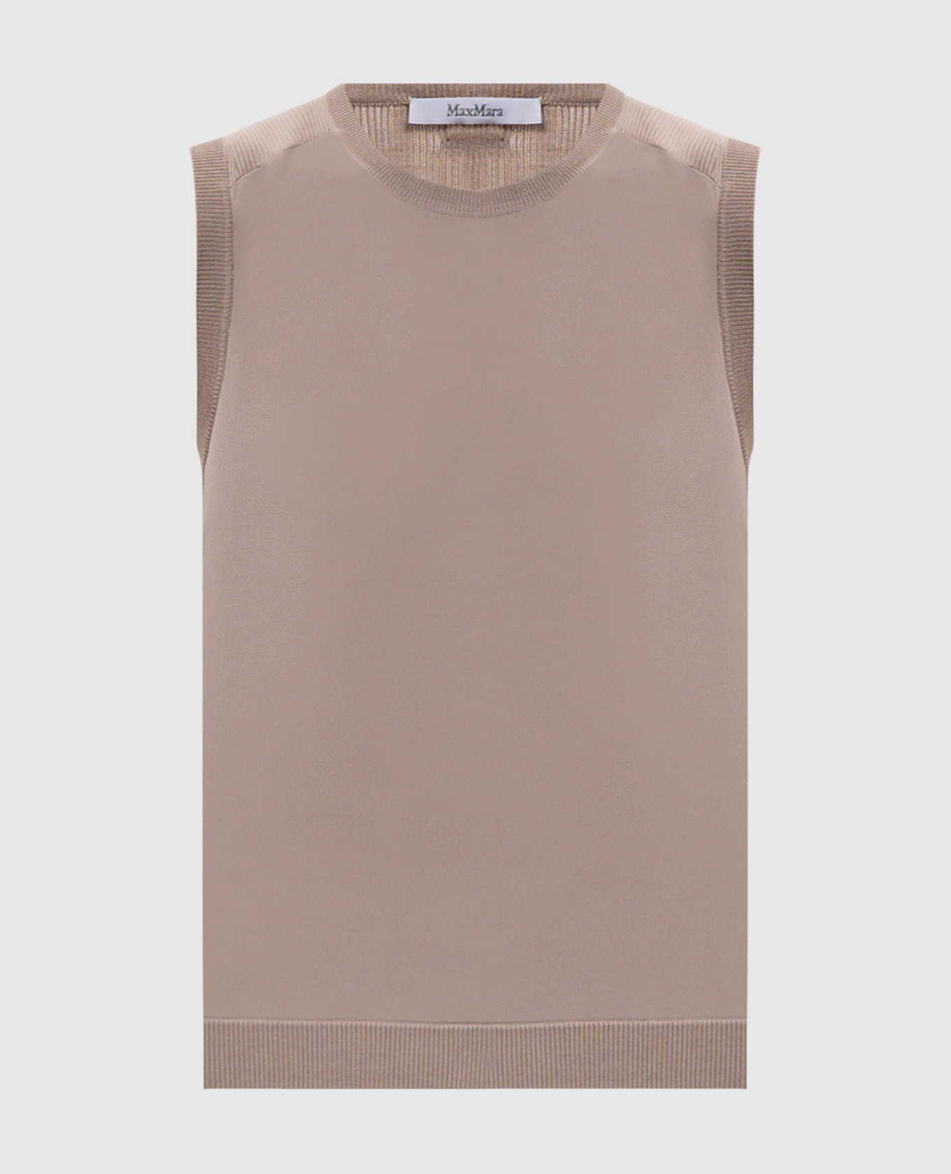Beige GINSENG silk and cashmere top