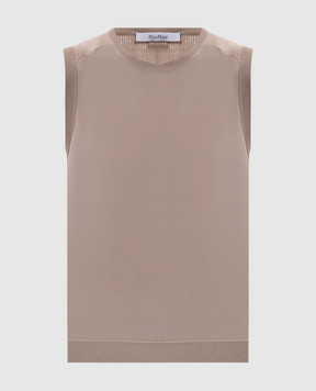 Max Mara Beige GINSENG silk and cashmere top MXMGINSENG