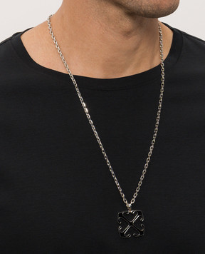 Off-White Silver chain with emblem OMOB157C99MET001