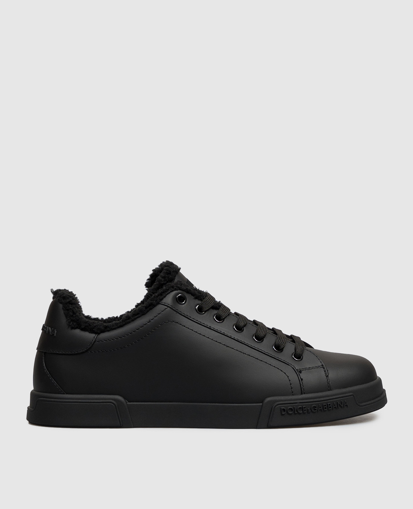 Black leather Portofino sneakers Dolce&Gabbana