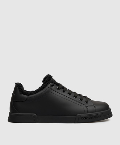 Zapatillas Portofino de piel negra