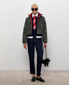 Thom Browne Blue t-shirt with logo patch FJS036A05398