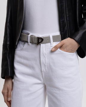 Dondup Grey suede belt with logo WC270PL0671DXXX