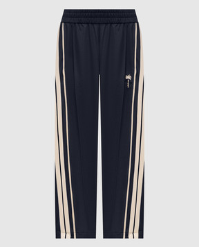 Palm Angels Blue sweatpants with branded tape PAMCJ009FB001