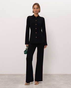 Twinset Black flared pants with logo plate 262TP3540