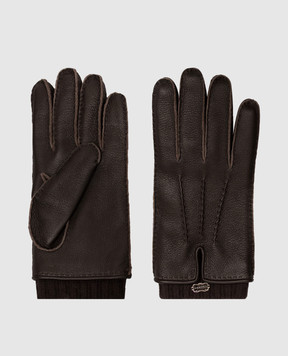 Agnona Brown leather gloves MY10U201K1213