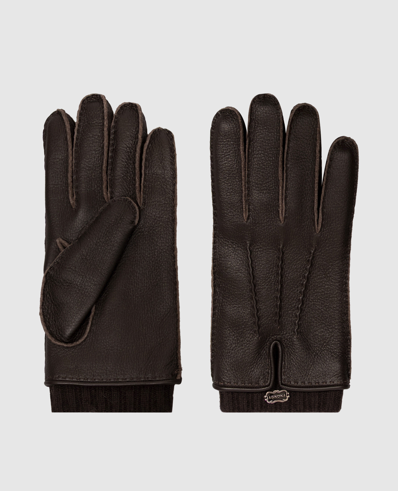 Brown leather gloves