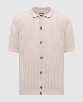Peserico Beige silk shirt with short sleeves R59465F1809317