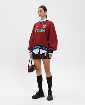 Off-White Red sweatshirt with logo 2BA075F25FLE003