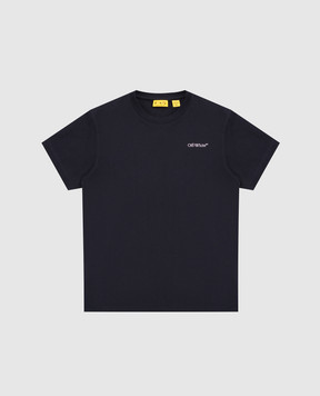 Off-White Children's blue T-shirt with Arrow Acrylic logo print 44BAA002S26J008