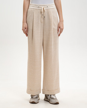 Peserico Beige sweatpants with lurex P04454J006137