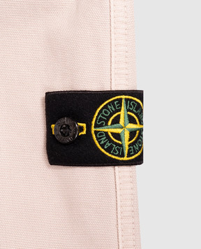 Stone Island Children's beige pants with logo patch L2S163100002S010414