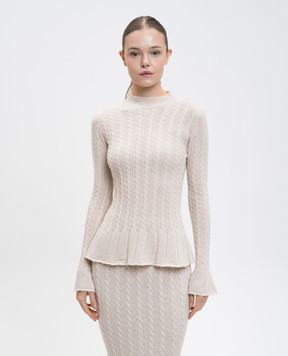Twinset Beige golf with patterned wool 252TP3321