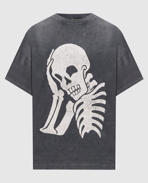 Palm Angels Gray Skull T-shirt PMAA10DS26JER007