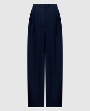 Brunello Cucinelli Blue pants with a monil chain ML140P9225