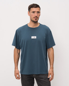 Maison Margiela MM6 Blue T-shirt with a patch SH0GC0071M20258