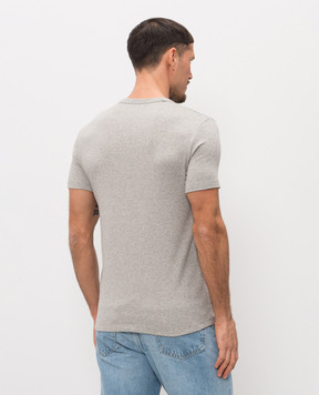 Tom Ford Grey melange T-shirt with logo patch T4M081040