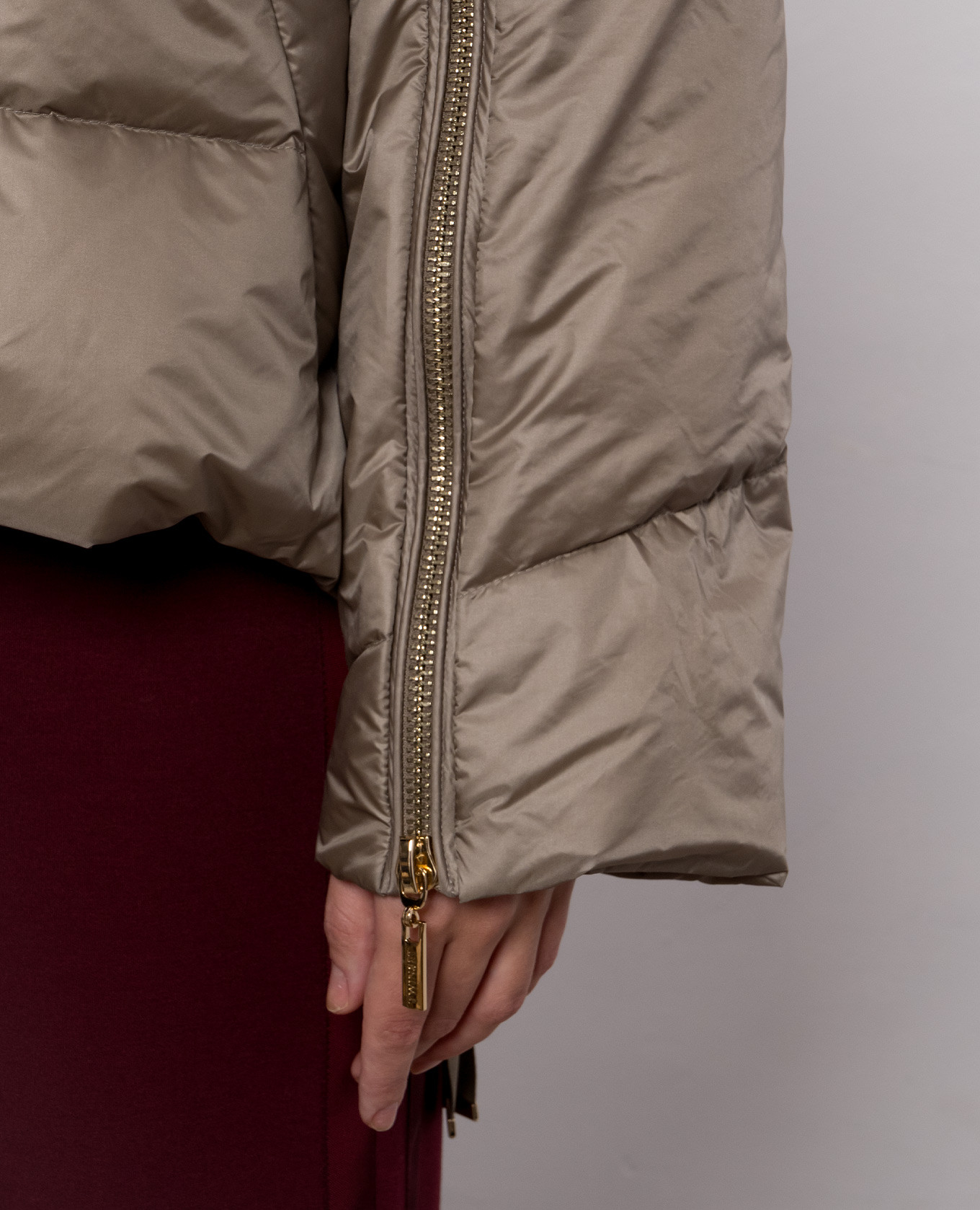 Khaki down jacket Twinset 5