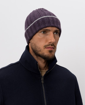 Brunello Cucinelli Purple cashmere hat M2240900