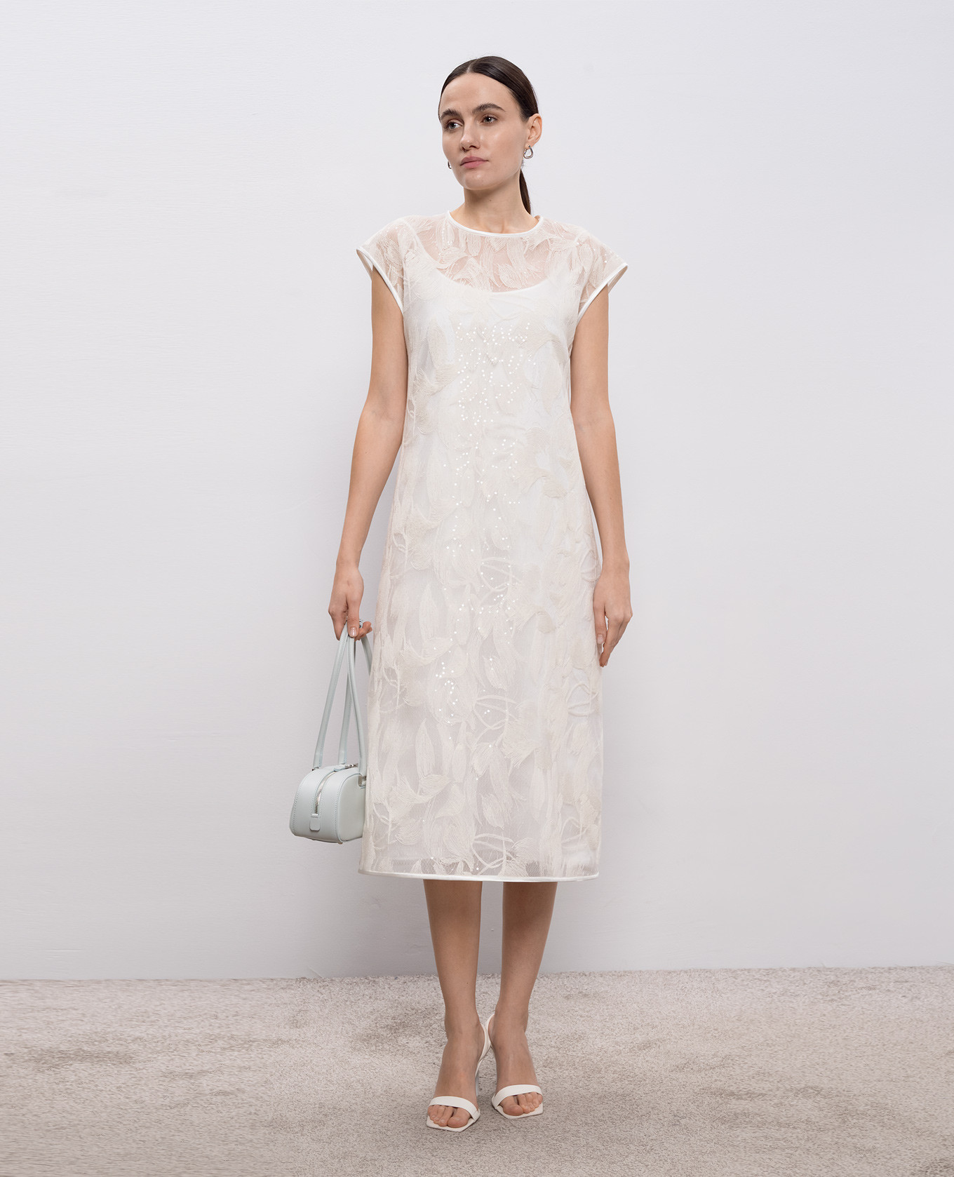 

White midi dress with embroidery Peserico