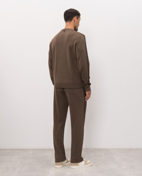 Stefano Ricci Brown wool and silk tracksuit K606431G42F26318T12F