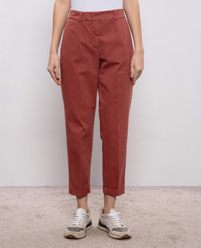 Peserico Red pants with lapels A04680T2302481