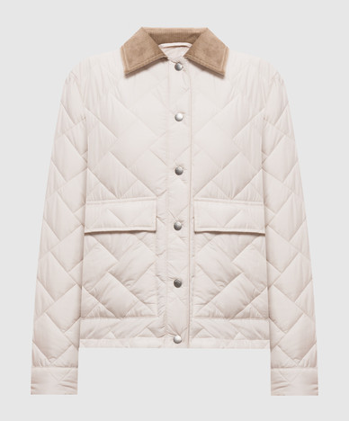 Elfenbeinfarbene Steppjacke